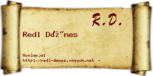 Redl Dénes névjegykártya
