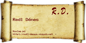 Redl Dénes névjegykártya
